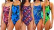 adoretex printed thin strap athletic swimsuit for girls and women - ideal for pro teams logo