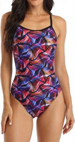 img 3 attached to Adoretex Printed Thin Strap Athletic Swimsuit For Girls And Women - Ideal For Pro Teams