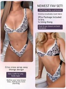 img 3 attached to Floral Lace Bra And Panty Set: Exotic 2 Piece Lingerie For Women With Underwired Support