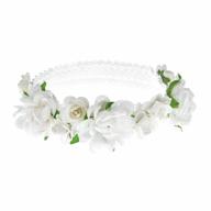 🌸 seo-optimized: love sweety baby girls white rose floral headband, perfect for birthday, festival & photo prop logo