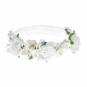 img 2 attached to 🌸 SEO-Optimized: Love Sweety Baby Girls White Rose Floral Headband, Perfect for Birthday, Festival & Photo Prop