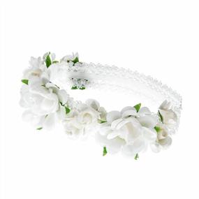 img 1 attached to 🌸 SEO-Optimized: Love Sweety Baby Girls White Rose Floral Headband, Perfect for Birthday, Festival & Photo Prop