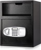 kyodoled digital depository safe box, electronic steel safe with keypad, locking drop box with slot, metal lock box with two emergency keys for your valuables, 17.7'' x 13.8'' x 11.8'', black logo
