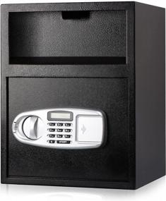 img 4 attached to KYODOLED Digital Depository Safe Box, Electronic Steel Safe With Keypad, Locking Drop Box With Slot, Metal Lock Box With Two Emergency Keys For Your Valuables, 17.7'' X 13.8'' X 11.8'', Black