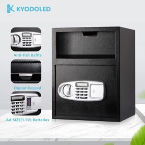 img 1 attached to KYODOLED Digital Depository Safe Box, Electronic Steel Safe With Keypad, Locking Drop Box With Slot, Metal Lock Box With Two Emergency Keys For Your Valuables, 17.7'' X 13.8'' X 11.8'', Black