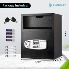 img 3 attached to KYODOLED Digital Depository Safe Box, Electronic Steel Safe With Keypad, Locking Drop Box With Slot, Metal Lock Box With Two Emergency Keys For Your Valuables, 17.7'' X 13.8'' X 11.8'', Black