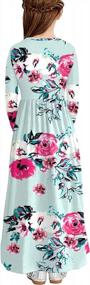 img 3 attached to Girls Floral Maxi Dress With Holiday Pockets For 5-13 Years - Storeofbaby