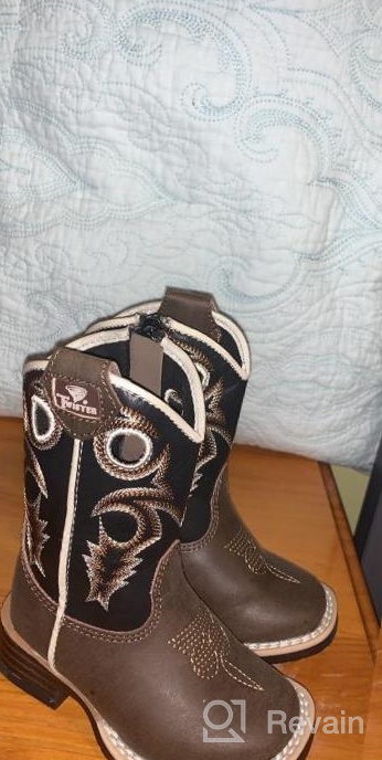 img 1 attached to 👢 Double Barrel Toddler-Boys' Trace Zipper Cowboy Boot: Square Toe Ultimate Comfort and Style review by Ognjen Cao