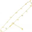 14k gold diamond cut circle dot dangle charm anklet | adjustable 9-10 inches logo