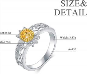 img 1 attached to 18K White Gold 0.442 Ct Oval Yellow Diamond Engagement Rings For Women (G-H Color VS1-VS2 Clarity, 0.267 Ct Center)