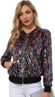 womens sequin bomber blazer with pockets - long sleeve front zip party jacket by kancy kole, available in sizes s-2xl for casual and formal occasions logo