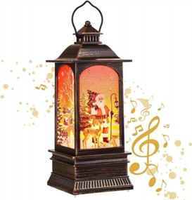 img 3 attached to Празднично и весело: Санта-фонарь с мигающей музыкой и пением для веселого рождественского декора!