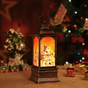img 4 attached to Празднично и весело: Санта-фонарь с мигающей музыкой и пением для веселого рождественского декора!