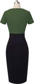 img 2 attached to 👗 HOMEYEE Womens Sleeve Colorblock Carmine Dress - Women's Clothing