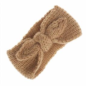 img 2 attached to Winter Knit Rabbit Earwarmer Headband for Cute Baby Girls (Tan + Beige, Stretchy)