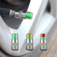 🚗 ids car tire pressure monitor valve stem caps sensor indicator - eye alert, extends tire life - fits various vehicles with american cycle valves (4pcs) логотип