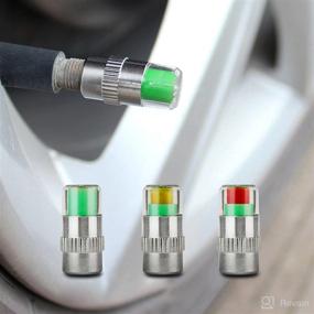 img 4 attached to 🚗 IDS Car Tire Pressure Monitor Valve Stem Caps Sensor Indicator - Eye Alert, Extends Tire Life - Fits Various Vehicles with American Cycle Valves (4Pcs)