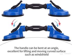 img 2 attached to 🔵 IMT Glass Suction Cups with Adjustable Handle - Heavy Duty Vacuum Plate Glass Holder Hooks for Lifting Large Glass/Tile - Suction Cup Lifter for Moving Glass/Pad - Dent Puller (2 Pack)