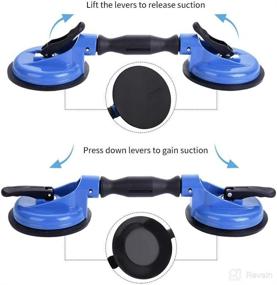 img 3 attached to 🔵 IMT Glass Suction Cups with Adjustable Handle - Heavy Duty Vacuum Plate Glass Holder Hooks for Lifting Large Glass/Tile - Suction Cup Lifter for Moving Glass/Pad - Dent Puller (2 Pack)