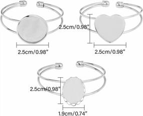 img 3 attached to 24PCS 25MM Adjustable Bezel Tray Settings Bracelets With Clear Glass Cabochon Base - Perfect For Crafting DIY Jewelry Making!