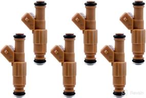 img 4 attached to High Performance Yellow Fuel Injector Kit 0280155700 for 4.0L Jeep Cherokee, Comanche, Grand Cherokee, Wrangler 1987-1998 - Pack of 6