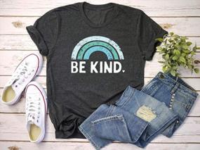img 3 attached to IRISGOD Womens Graphic Tees Casual Summer Loose Fit Tshirts Be Kind Vintage T Shirts
