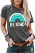irisgod womens graphic tees casual summer loose fit tshirts be kind vintage t shirts logo