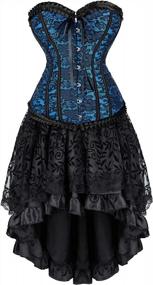 img 3 attached to Frawirshau Women'S Steampunk Corset Dress & Skirt Costume Set For Halloween Burlesque & Lingerie Lovers