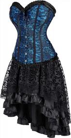 img 2 attached to Frawirshau Women'S Steampunk Corset Dress & Skirt Costume Set For Halloween Burlesque & Lingerie Lovers