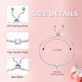 img 1 attached to Sterling Silver Tennis Bracelet Birthstone Jewelry Gift For Women | Christmas, Birthday Present