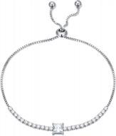 стерлингового серебра теннисный браслет камень ювелирный подарок для женщин | рождество, подарок на день рождения логотип