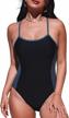 stylish and protective: aleumdr women's striped color block print one piece swimsuit with upf 50+ logo