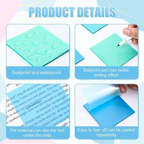 img 2 attached to Stay Organized And Colorful With Whaline'S Waterproof Sticky Notes – 12 Packs And 600 Sheets Of Clear Memo Pads For Office, Home, And School Supplies
