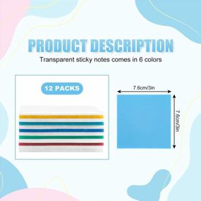 img 3 attached to Stay Organized And Colorful With Whaline'S Waterproof Sticky Notes – 12 Packs And 600 Sheets Of Clear Memo Pads For Office, Home, And School Supplies