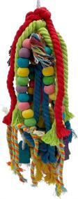 img 3 attached to 🦜 GILYGI 20.5 inch Parrot Chewing Toys: Wooden Block Tearing and Cotton Rope Toys for Various Parrot Species