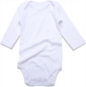 img 1 attached to Pack Of 4 SOBOWO Solid Baby Onesies - Short/Long Sleeve Bodysuit Rompers For Newborn Boys And Girls (Size 3-6 Months) - Black, White, Red, And Orange Long Sleeve Options Available