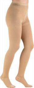 img 4 attached to Women'S Petite Beige Compression Pantyhose Support Tights 20-30 MmHg Truform Hosiery.