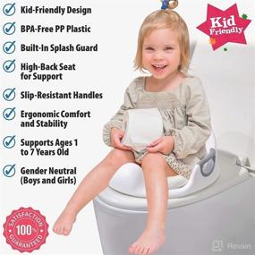 img 4 attached to 🚽 Premium Potty Training Seat for Toddlers with Comfortable Cushion, Sturdy Handle, and Backrest - Ideal for Boys and Girls