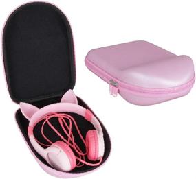 img 4 attached to 🎧 Hermitshell Hard Travel Case for iClever Boostcare Kids Headphones Girls - Pink Cat Ear Wired Headphones: Secure Storage and Protection for Kid-Friendly Audio Gear