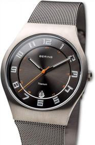 img 3 attached to Мужские аналоговые кварцевые часы BERING 11937-007 с серым ремешком из нержавеющей стали и сапфировым стеклом, браслет 37 мм