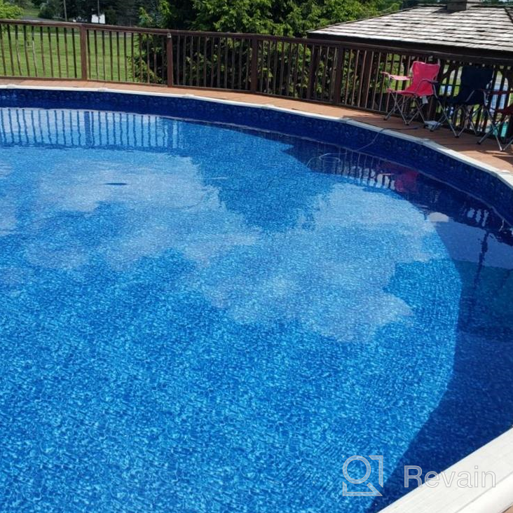 img 1 attached to Smartline Pacific Ice 30-Foot Round UniBead Liner - 25 Gauge Virgin Vinyl, Durable For Steel Sided Above-Ground Pools review by Brandon Hunter