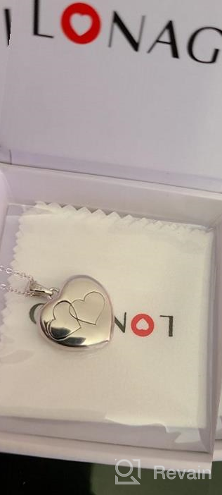 img 1 attached to Personalized 925 Sterling Silver Forever In My Heart Locket Necklace - Holds Pictures | Photo Picture Locket Necklace for Women & Girls review by Imed Artun