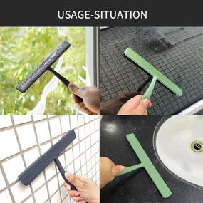 img 1 attached to 🚿 DRKUN Shower Squeegee Brush: Multipurpose Electrostatic Silicone Hair Suction - Ideal for Glass Door, Wall, Mirror, Window, Pets, Beds, Sofas, Carpets - 9 Inch