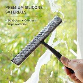 img 3 attached to 🚿 DRKUN Shower Squeegee Brush: Multipurpose Electrostatic Silicone Hair Suction - Ideal for Glass Door, Wall, Mirror, Window, Pets, Beds, Sofas, Carpets - 9 Inch