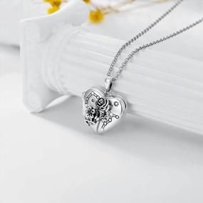 img 3 attached to Soulmeet Heart Birth Flowers Zodiac Locket Necklace - Personalized Sterling Silver Photo Locket For Loved Ones. Choose Your Lucky Month And Constellation For The Perfect Birthday Gift.