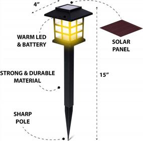 img 1 attached to 12 светодиодных солнечных дорожек премиум-качества с защитой от дождя для наружных дорожек, патио, дворов, газонов и садов