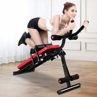 bigzzia foldable ab exercise bench with lcd monitor for full body workout including leg, thigh, buttock, rodeo and sit-up exercises - abdominal workout machine логотип