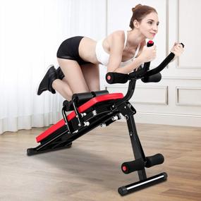 img 4 attached to Bigzzia Foldable Ab Exercise Bench With LCD Monitor For Full Body Workout Including Leg, Thigh, Buttock, Rodeo And Sit-Up Exercises - Abdominal Workout Machine
