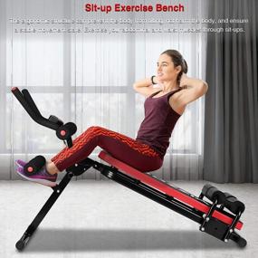 img 3 attached to Bigzzia Foldable Ab Exercise Bench With LCD Monitor For Full Body Workout Including Leg, Thigh, Buttock, Rodeo And Sit-Up Exercises - Abdominal Workout Machine