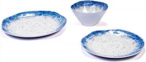img 2 attached to Набор столовой посуды Prepara из меламина, 12 предметов, синяя крапинка